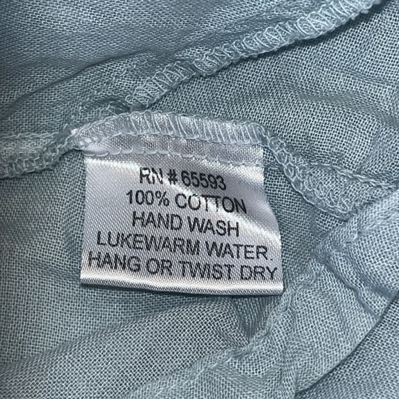 JP and Mattie Anthropologie Cornflower Blue Embroidered Top Lagenlook S - Picture 11 of 13